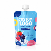 Op maat gemaakte staande pouches met herbruikbare tuit, voedselveilige verpakkingszakken voor kindersap, babyfruitpuree, mineraalwater en bier