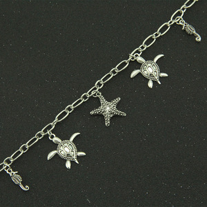 Pulsera de mujer Sea Life, pulsera sencilla con colgante de tortuga y caballito de mar, pulsera pequeña - Product Image 4