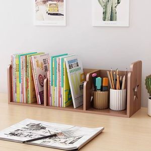 Desktop Bookshelf Storage Rack Rectangle 1 Tier Durable Office Organizer <b>For</b> Bedroom <b>Desk</b> Student Dormitory Simple <b>Bookcase</b> - Product Image 5