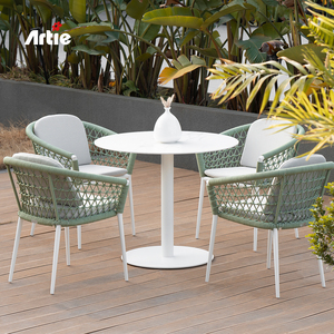Artie <span class=keywords><strong>Modena</strong></span> mobili da esterno da terrazza in metallo Set da bistrot in corda intrecciata Set da <span class=keywords><strong>giardino</strong></span> mobili da esterno bistrot tavolo e sedie - Product Image 1