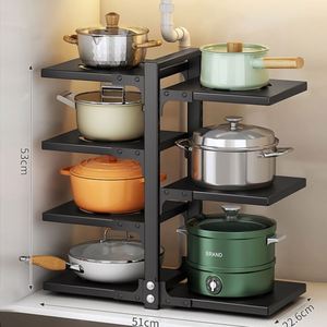 Heavy Duty 7 Tier Kitchen <b>Storage</b> Pot Pan Organizers Inside Cabinet Adjustable Pot and Pan Organizer for Cabinet - Product Image 5