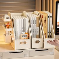 Organisateur de bureau en panneau perforé avec crochets, support de livres en plastique, serre-livres de bureau, support de livres pour panneau perforé, organisateur sur pied