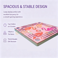 Tapis flottant de mahjong pour piscine de 35,5 pouces, plateau de mahjong en mousse EVA, table de jeu de mahjong flottante pour piscine avec motif d'échiquier