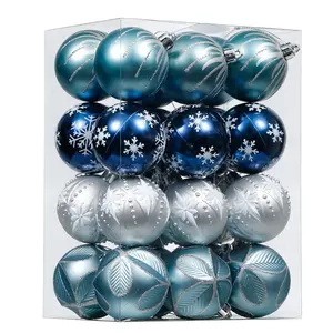 Eagle ornamen Natal 8cm, bola Natal transparan, bola ornamen natal besar warna biru untuk Natal