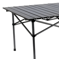 Table de camping portable en tissu Oxford avec structure en acier au carbone, haute capacité de charge, mobilier pliable d'extérieur