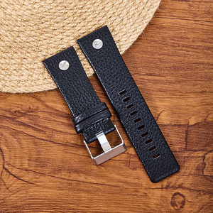 Bracelet de montre en cuir grainé Litchi de qualité supérieure pour hommes, 26 28 mm, bracelet en cuir véritable souple, classique, décontracté, bracelet de remplacement - Product Image 5