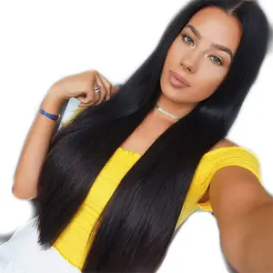 Wig renda depan 13x4 rambut manusia pra pencabutan dengan rambut bayi wig rambut manusia lurus Brasil wig Frontal renda tanpa lem 9A