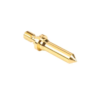 OEM CNC processing terminal pin external thread dowel pin Semi-hollow threaded Brass Gold-plated Male and Female oriented pin