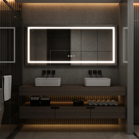 Modern Defogger Bathroom Smart Mirror with Aluminum Lenses Illuminated LED Vanity Backlit Mirror with Touch Sensor