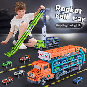 Nouvelle voiture de rail de glissement de déformation de frottement d'enfants peut adapter au mini ensemble de voiture moulé sous pression pliant de camion de cargaison - Product Image 2
