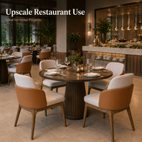 Chaise de salle à manger en cuir de style nordique, en bois de frêne massif, pour hôtels et restaurants