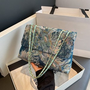 Bolso de Hombro de Lujo para <span class=keywords><strong>Mujer</strong></span>, Diseño de Pintura al Óleo, Forro de Poliéster, Cierre con Cremallera, Estilo Jardín Secreto - Product Image 1