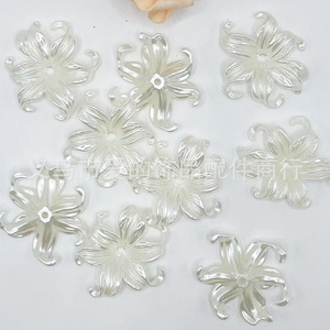 Perles acryliques en forme de pétale d'iris, 44mm, forme de fleur blanche, perles dispersées pour bricolage, matériel de décoration d'ornements faits à la main - Product Image 1