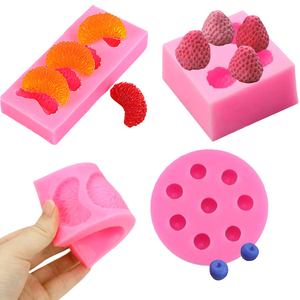 Moules en silicone pour résine, fondant, savon, bougies, <span class=keywords><strong>cire</strong></span> fondante, chocolat et bonbons, en forme de mini-fruits (fraise, framboise, myrtille), pièce unique - Product Image 1