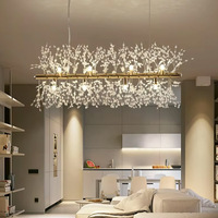 Lustre moderne en cristal LED pour salon de luxe, hôtel, villa