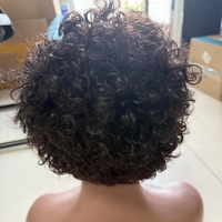 Perruque courte en dentelle frontale de 6 pouces avec cheveux humains bouclés courts, perruque en dentelle frontale brésilienne, perruque en cheveux humains, perruque en dentelle frontale 13X1 PerisModa