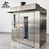 Four rotatif pour boulangerie avec rotation des grilles, éclairage intérieur et enveloppe en acier inoxydable