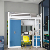 Adultes College Dortoir Lit Superposé en Acier Lit Étudiant Appartement Acier Loft Armoire Pas Cher Bureau et Casier
