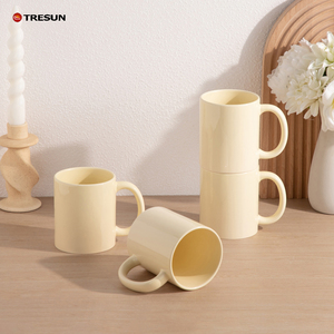 Mug en porcelaine imprimé avec logo personnalisé, cadeau personnalisé, mug à café en céramique jaune, marque de café, promotionnel - Product Image 1