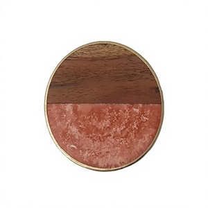 Good Polished Handcrafted Natural Wood and <b>Resin</b> Round Shape Coaster <b>Table</b> Decorate Kitchenware Used High Quality Coaster Mats - Product Image 1