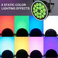 Projecteur de scène LED RGBW 18x12W avec anneau RGB, effet stroboscopique DMX 512 pour événements, mariages, bars, DJ