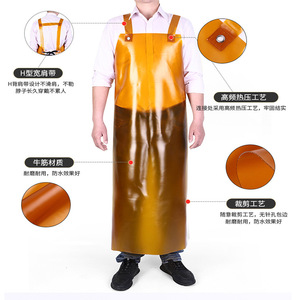 Tablier en PVC Kyushu à double bretelle 90x120cm 35-40 microns, imperméable et résistant à l'huile, pour cuisine et transformation des fruits de mer - Product Image 1