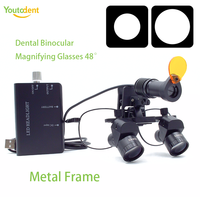 Loupes dentaires pour équipement buccal, zoom réglable 4-6X, loupe ergonomique avec lumière 5W, utilisée en dentisterie, ophtalmologie et otolaryngologie