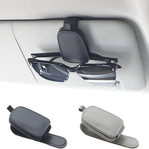 PU Leather Car Sunglasses Clip Magnetic Sun Visor Eyeglasses Holder 10x4.8cm For Auto Interior Storage Accessory - Product Image 1
