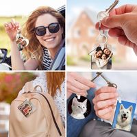 Porte-clés photo numérique vierge pour sublimation DIY, en bois, double face, impression par transfert thermique