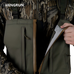Waders de pêche à la mouche pour hommes en tissu respirant OEM/ODM, 4-5 couches imperméables avec <span class=keywords><strong>bottes</strong></span> en caoutchouc, waders de poitrine - Product Image 5
