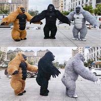 Costume de mascotte de gorille gonflable en vente chaude, 2,6 m, 3 m, singe gorille, mascotte d'anime personnalisée, maquillage de thème, carnaval