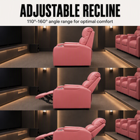 Fauteuil inclinable électrique en similicuir, design ergonomique réglable, siège inclinable, accoudoir, porte-gobelet, design moderne pour cinéma maison