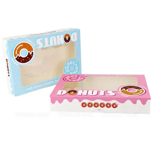 Factory Wholesale Custom Print Donut Box Packaging With Logo Takeaway Food Box For Packaging