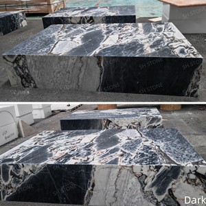 SH đá hiện đại tối giản phòng khách đồ nội thất trung tâm bảng vuông Galaxy Blue Ocean bão Đá Cẩm Thạch Bàn cà phê plinth Bộ - Product Image 3