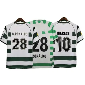 Kustom 2001 02 03 #28 C berolahraga RONALDO retro kaus sepak bola Vintage Maillot QUARESMA Camisa de futebol NICULAE sepak bola