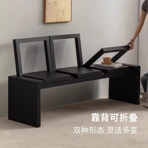 Light Luxury Modern Solid Wood Multi-Purpose <b>Stool</b> Quiet Style Ottoman <b>Bedroom</b> Bed End Living Room Shoe Changing - Product Image 2