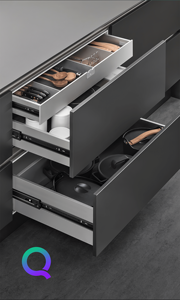 RAQI Kingbach High-End Soft Close Steel <strong>Drawer</strong> <strong>Slides</strong> Double Extension <strong>Ball</strong> <strong>Bearing</strong> Sliding System Rail Telescopic Channel For - Product Image 5