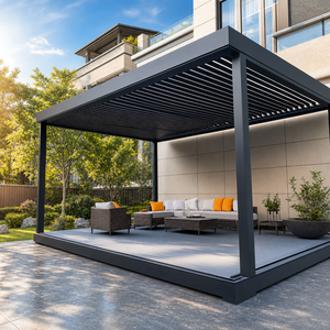 Pergola bioclimatique motorisée à lames orientables en aluminium, imperméable, pour jardin, <span class=keywords><strong>terrasse</strong></span>, gazebo, <span class=keywords><strong>prix</strong></span> direct usine, vente en gros - Product Image 1