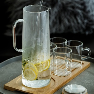 1.4L Pichet D'<span class=keywords><strong>eau</strong></span> Froide/<span class=keywords><strong>Carafe</strong></span>/Cruche de <span class=keywords><strong>Filtre</strong></span> À <span class=keywords><strong>Eau</strong></span> Pichet En Verre Avec Couvercle En Bambou - Product Image 4