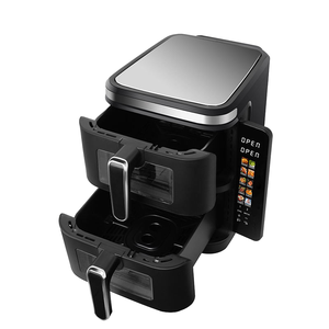 Grande 11L doppio Stack Smart Air Fryer 2 cassetti doppio cestello <span class=keywords><strong>friggitrice</strong></span> <span class=keywords><strong>ad</strong></span> <span class=keywords><strong>aria</strong></span> con schermo pieghevole colorato <span class=keywords><strong>XL</strong></span> 11L capacità con finestra - Product Image 3