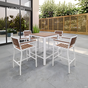 Muebles de exterior de alta calidad, sillas altas de jardín y mesa, juego de muebles de Bar de lujo para restaurante de Hotel - Product Image 1