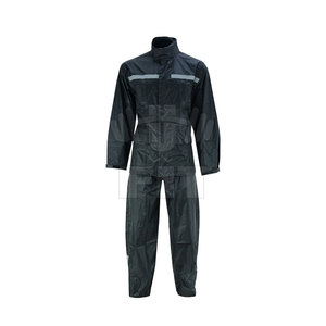 Tissu léger respirant pour combinaison de pluie simple en nylon noir avec impression de logo OEM personnalisé à vendre - Product Image 1