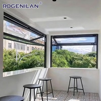 Fenêtre pliante verticale en aluminium sur mesure Rogenilan, double vitrage, extérieur, vitrage trempé, pliable, relevable