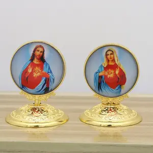 Mẹ Mary bức tượng Jesus nhà máy tính để bàn Xe đồ trang trí đồ trang trí thủ công kim loại đồ trang trí