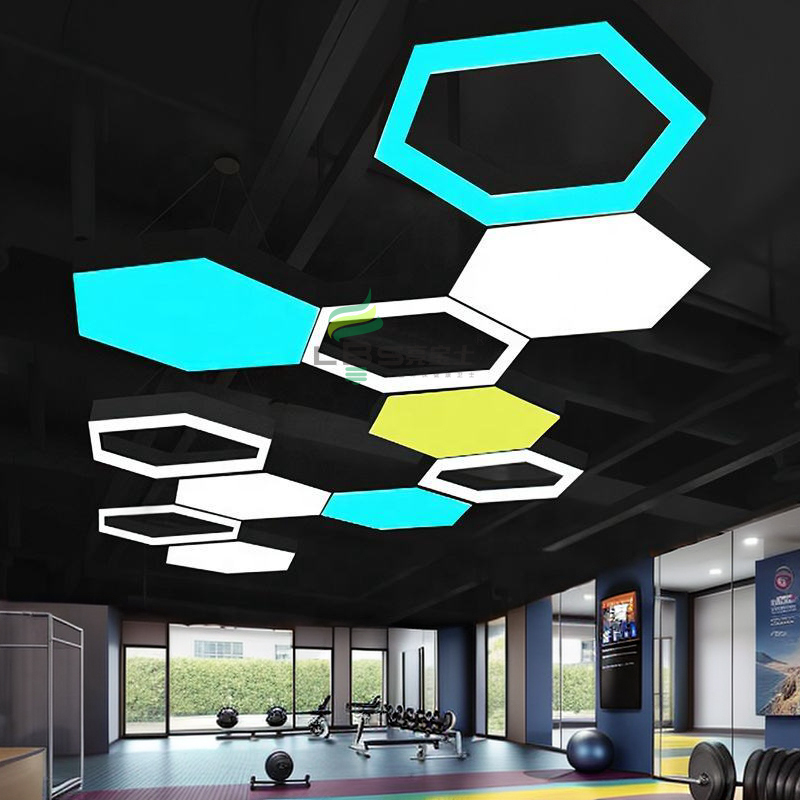 Honeycomb Auto Detailing Working Light Hexagonal LED Energy-saving Ceiling Light for Office Garage Gym Barber Shop Supermarkets
