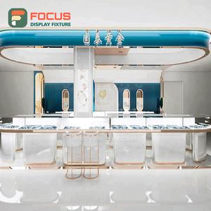 Vitrine de présentation de bijoux en bois de qualité supérieure avec éclairage LED, design moderne et luxueux pour magasin de bijoux - Product Image 3