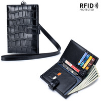Porte-passeport en cuir véritable pour homme avec sangle réglable, fonctionnalités multifonctions, porte-billets de voyage, design tendance