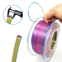 Filament PLA YOUSU Tricolore Soie 1,75 mm 1 kg Rouge à Vert à Or Température d'impression 180-205°C pour Imprimante 3D FDM