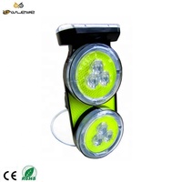 Feux de signalisation solaires OWLEYE pour cônes de circulation avec film réfléchissant de qualité diamant 3M, matériau PC, étanchéité IP66, distance visuelle >800m