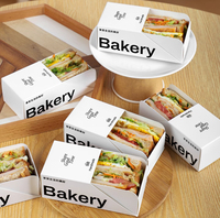 Boîte à sandwich/hot-dog à emporter personnalisée avec impression de logo pour votre marque